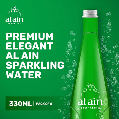 Al Ain Sparkling Water Glass Bottles - (6x330ml)