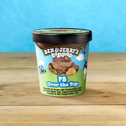 Ben & Jerry's Topped Peanut Butter Swirls & Cups Over The Top - (6x473ml)