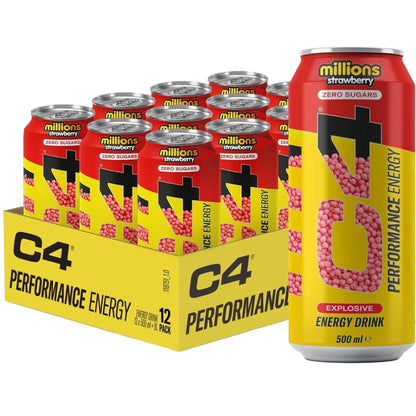 C4 Millions Strawberry Energy Drink - (12x500ml)