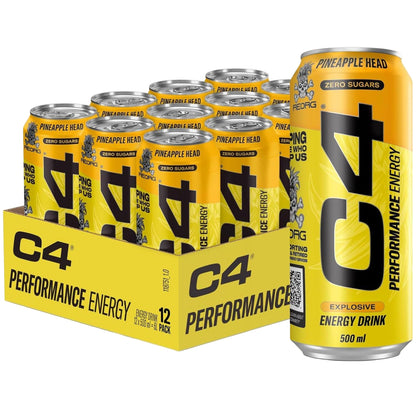 C4 Pineapple Head Energy Drink - (12x500ml)