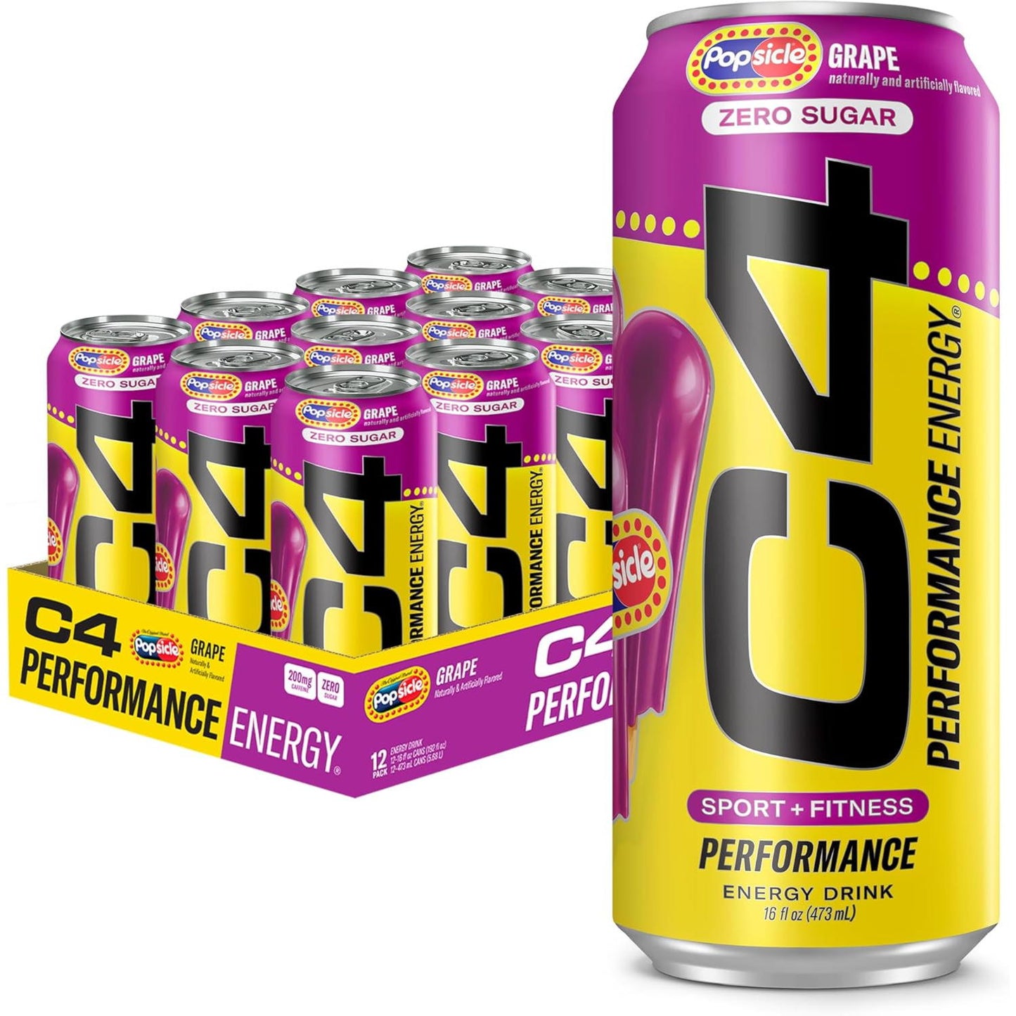 C4 Popsicle Grape Energy Drink - (12x473ml)