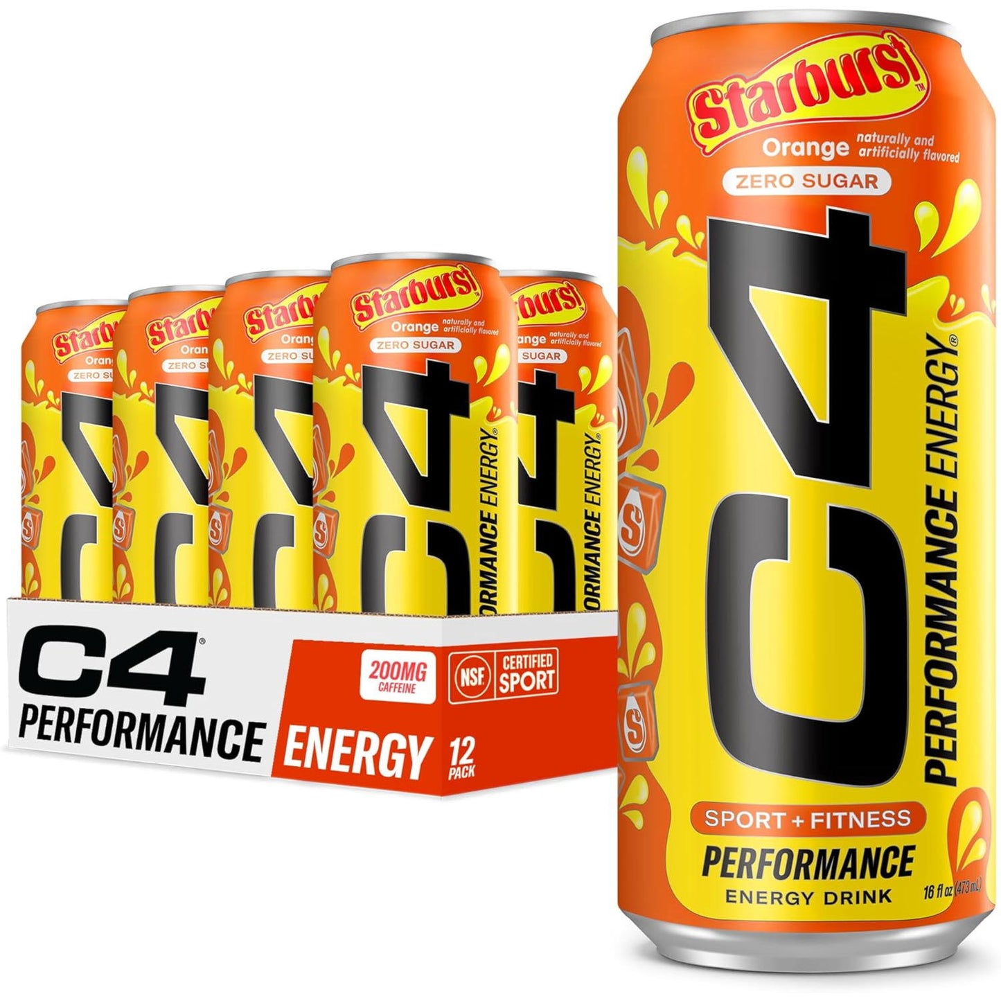 C4 Starburst Orange Energy Drink - (12x473ml)