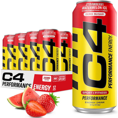 C4 Strawberry Watermelon Ice Energy Drink - (12x473ml)