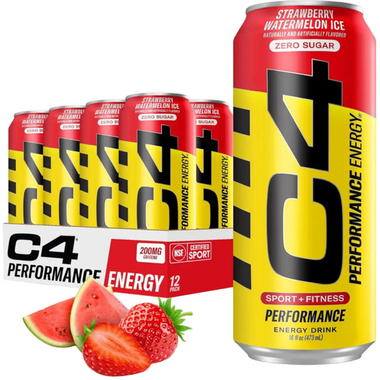 C4 Strawberry Watermelon Ice Energy Drink - (12x473ml)