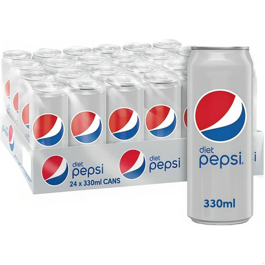 Diet Pepsi Carbonated Soft Drink Cans - (24x330ml)