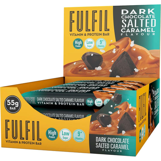 Fulfil Dark Chocolate Salted Caramel Flavour - Vitamin and Protein Bar (15x55g)