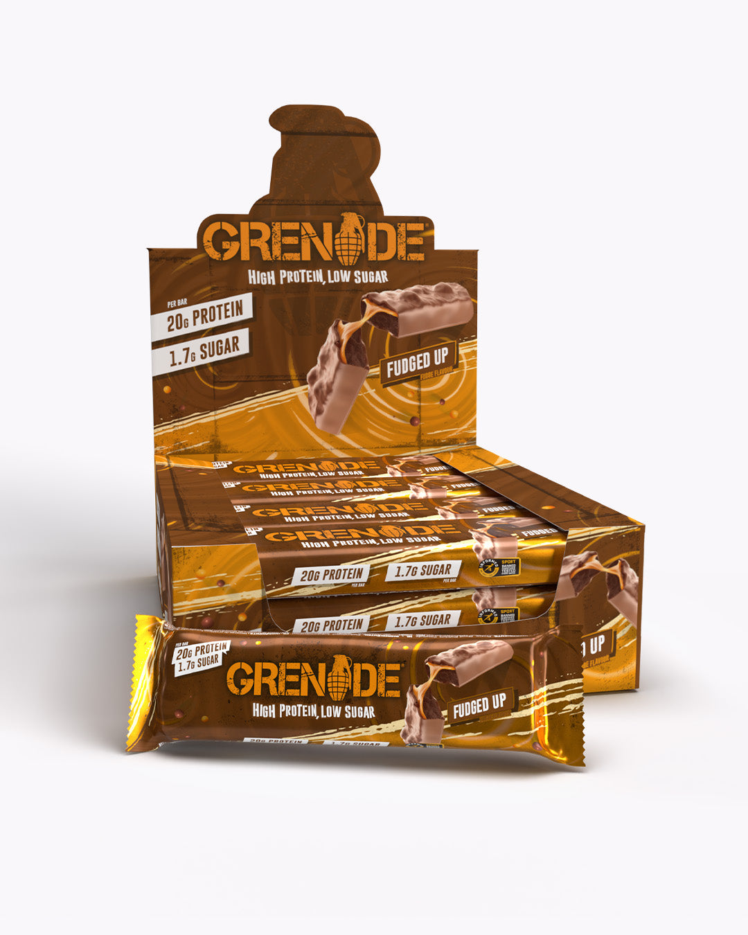 Grenade High Protein, Low Sugar Bar - Fudged Up (12x60g)