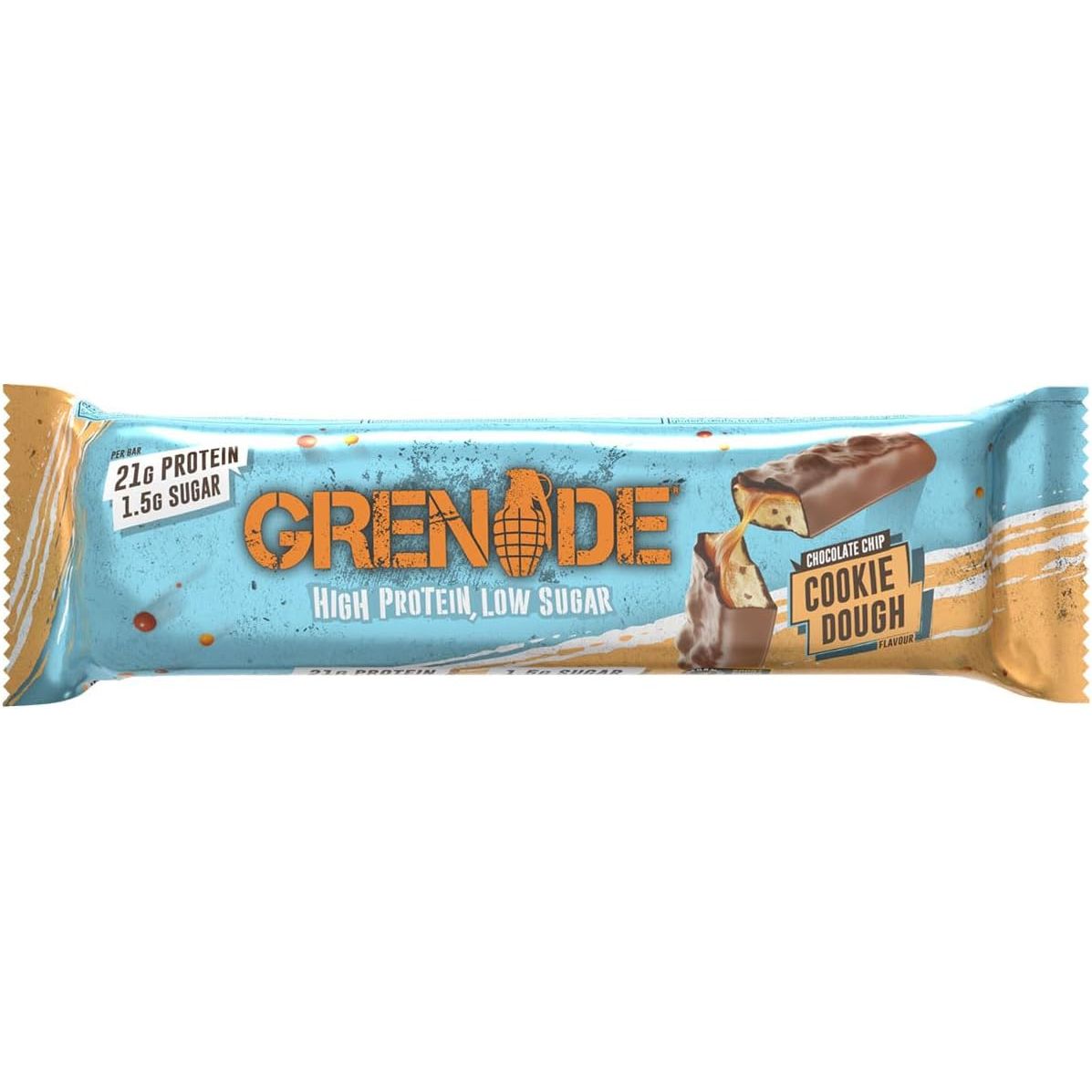 Grenade High Protein, Low Sugar Bar - Chocolate Chip Cookie Dough (12x60g)