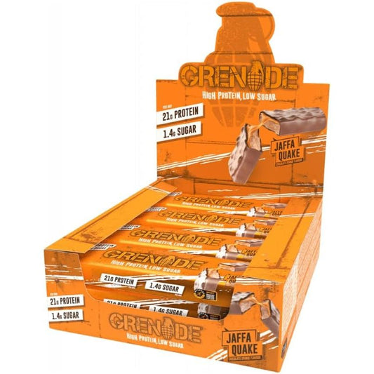 Grenade High Protein, Low Sugar Bar - Jaffa Quake (12x60g)