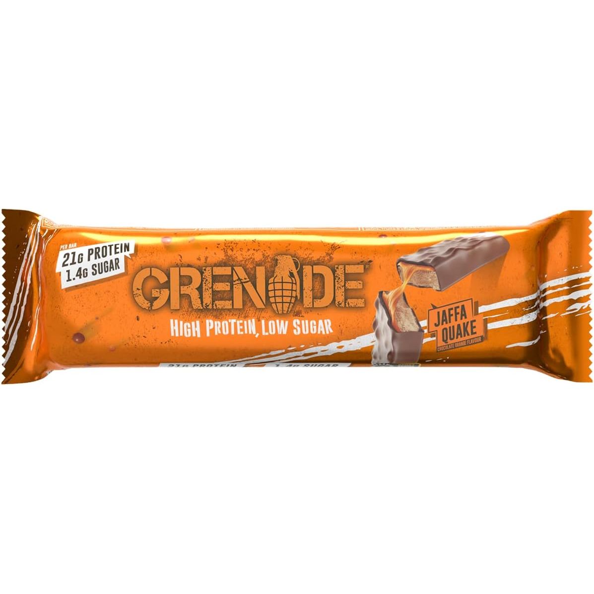 Grenade High Protein, Low Sugar Bar - Jaffa Quake (12x60g)