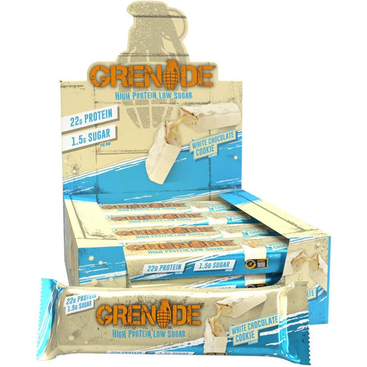 Grenade High Protein, Low Sugar Bar - White Chocolate Cookie (12x60g)