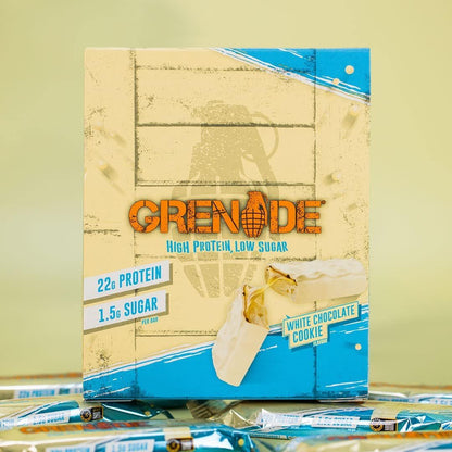 Grenade High Protein, Low Sugar Bar - White Chocolate Cookie (12x60g)