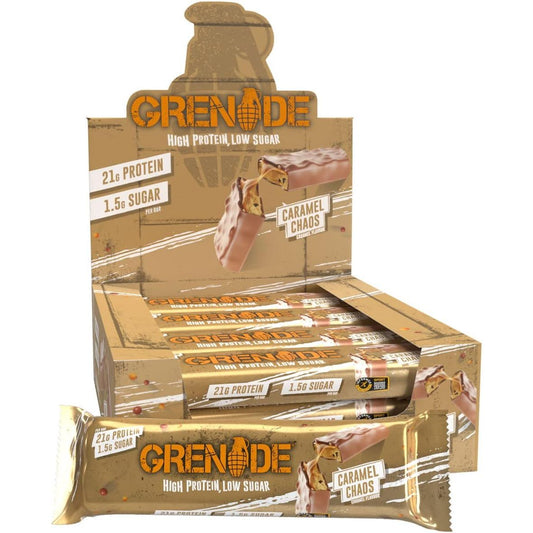 Grenade High Protein, Low Sugar Bar - Caramel Chaos (12x60g)