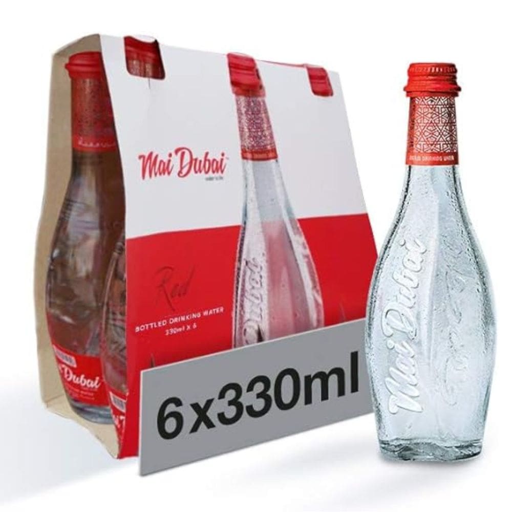 Mai Dubai Natural Mineral Water Glass Bottles - (2x6x330ml)