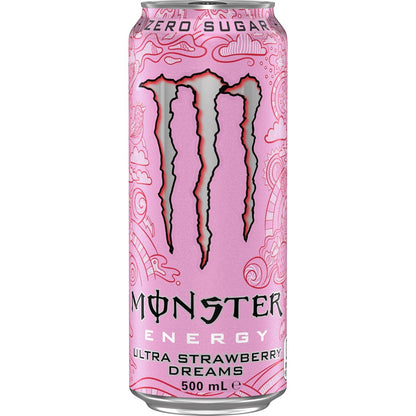 Monster Ultra Strawberry Dreams Energy Drink Cans - (12x500ml)