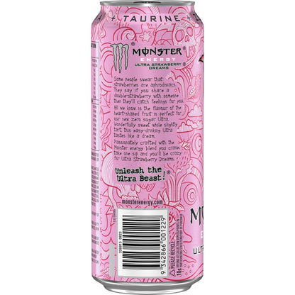 Monster Ultra Strawberry Dreams Energy Drink Cans - (12x500ml)
