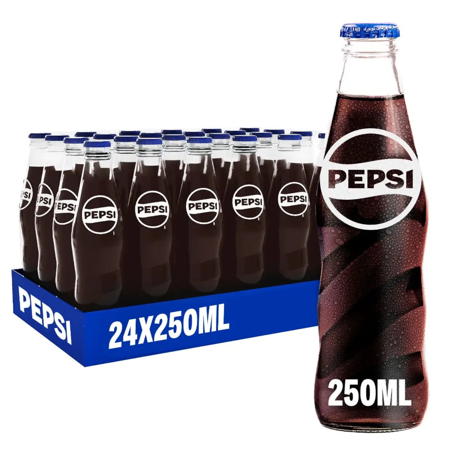 Pepsi Carbonated Soft Drink Glass Bottles - (24x250ml)