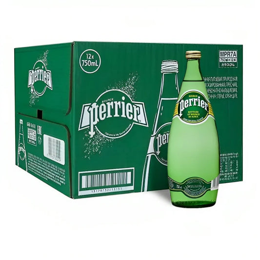 Perrier Natural Sparkling Mineral Water Plastic Bottles - (12x750ml)