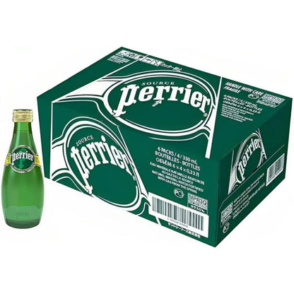 Perrier Natural Sparkling Mineral Water Glass Bottles - (24x330ml)