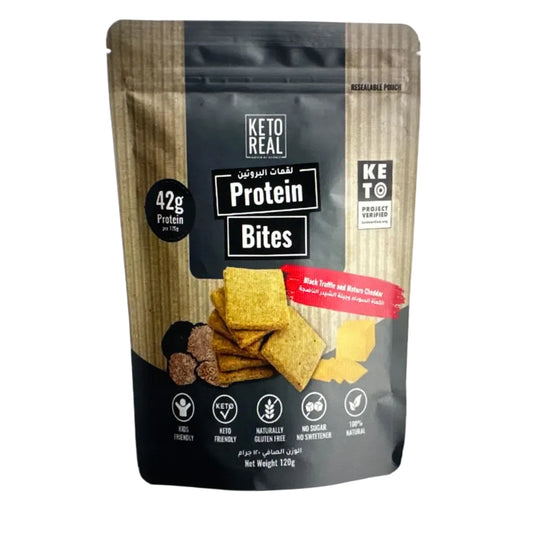 Keto Real Protein Bites - Black Truffle and Mature Cheddar (12x120g)