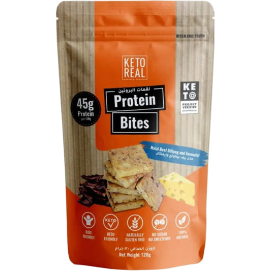 Keto Real Protein Bites - Halal Beef Biltong and Emmental (12x120g)
