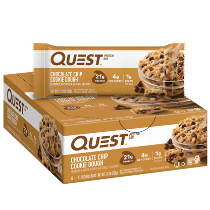 Quest High Protein Bar - Chocolate Chip Cookie Dough (12x60g)