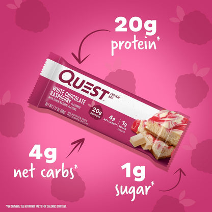 Quest High Protein Bar - White Chocolate Raspberry (12x60g)