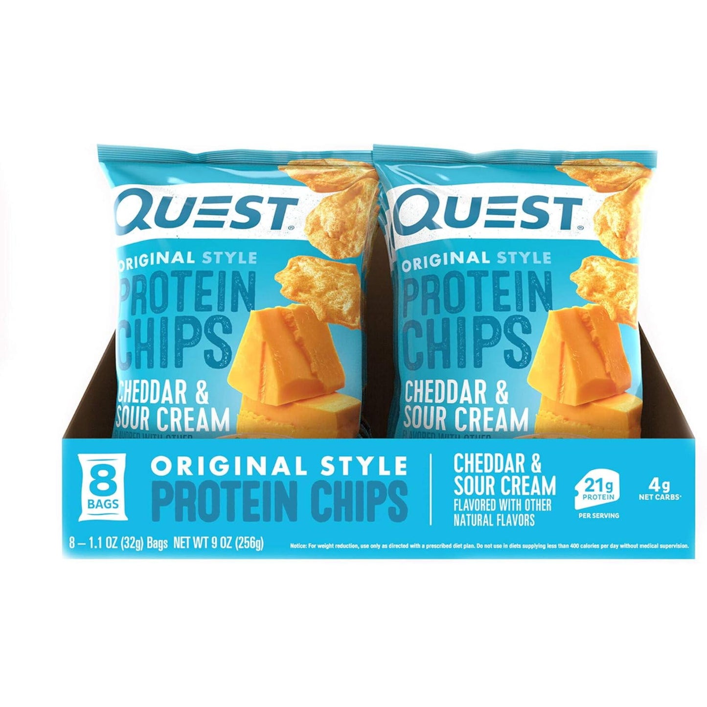 Quest Tortilla Style Protein Chips - Cheddar & Sour Cream (8x32g)