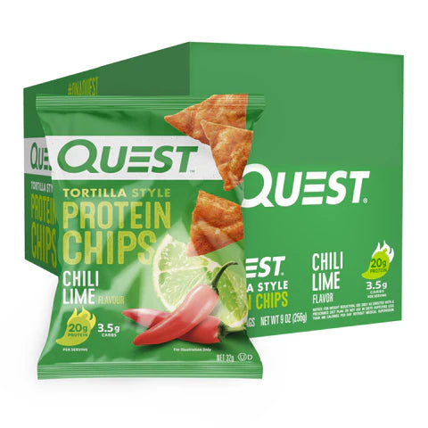 Quest Tortilla Style Protein Chips - Chili Lime (8x32g)