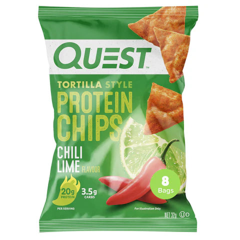Quest Tortilla Style Protein Chips - Chili Lime (8x32g)
