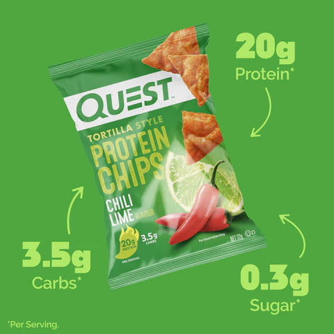 Quest Tortilla Style Protein Chips - Chili Lime (8x32g)