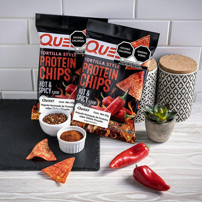 Quest Tortilla Style Protein Chips - Hot & Spicy (8x32g)