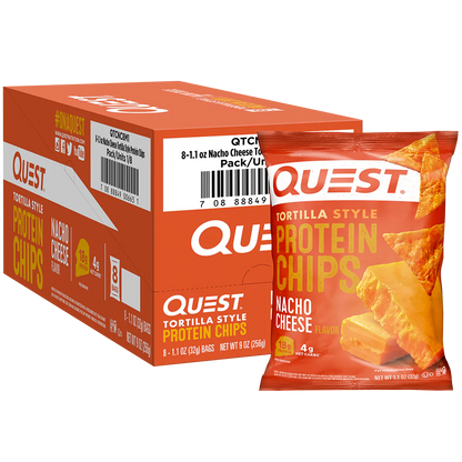 Quest Tortilla Style Protein Chips - Nacho Cheese (8x32g)