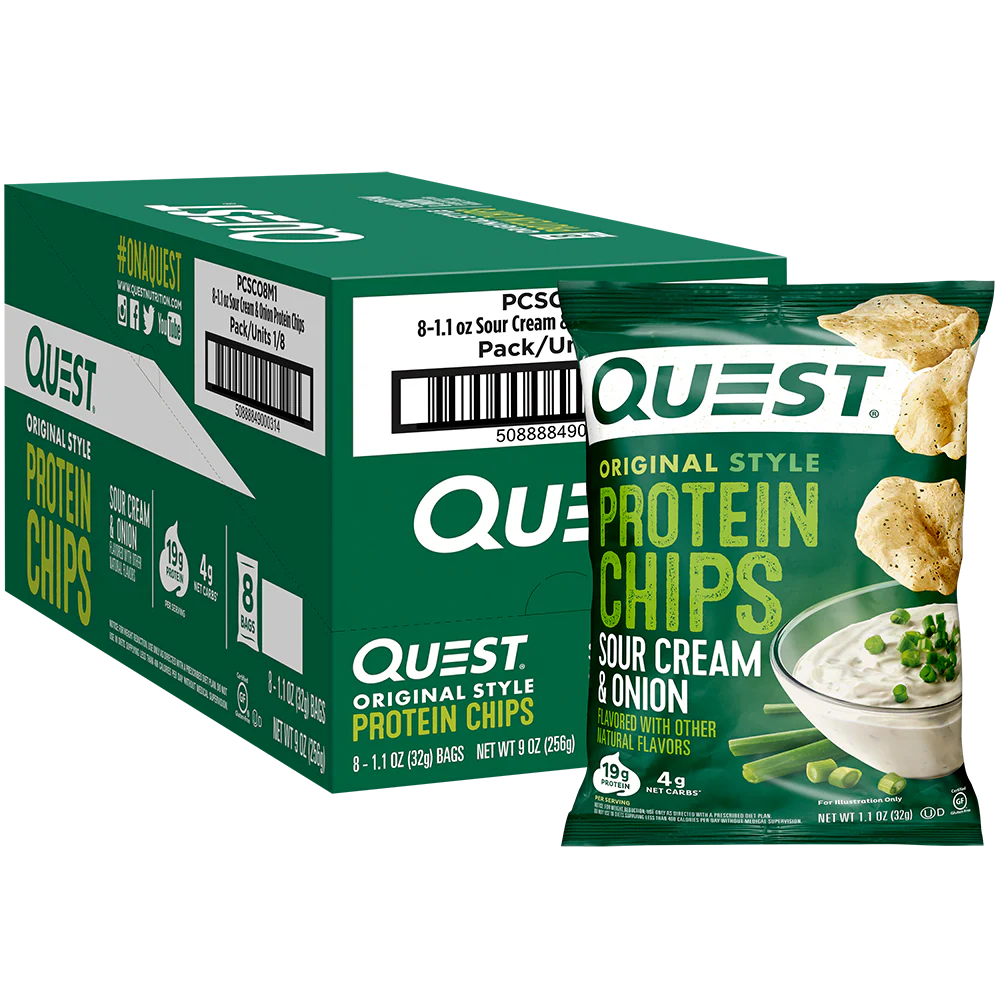 Quest Tortilla Style Protein Chips - Sour Cream & Onion (8x32g)