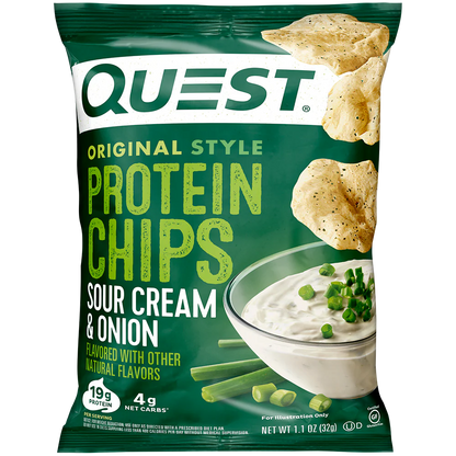 Quest Tortilla Style Protein Chips - Sour Cream & Onion (8x32g)