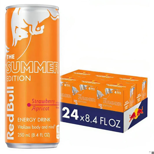 Red Bull The Summer Edition Energy Drink Strawberry Apricot Cans - (24x250ml)