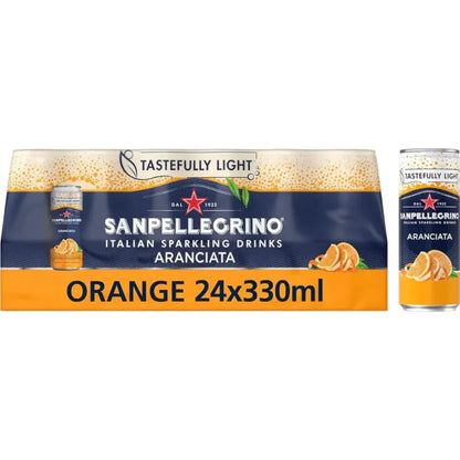 San Pellegrino Aranciata Orange Sparkling Juice Cans - (24x330ml)