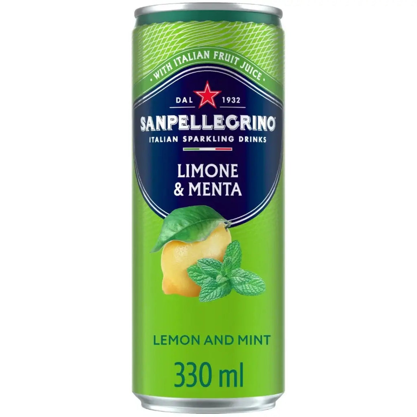 San Pellegrino Limone E Menta Sparkling Juice Cans - (24x330ml)