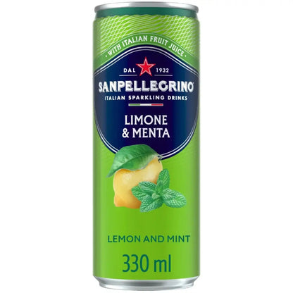 San Pellegrino Limone E Menta Sparkling Juice Cans - (24x330ml)