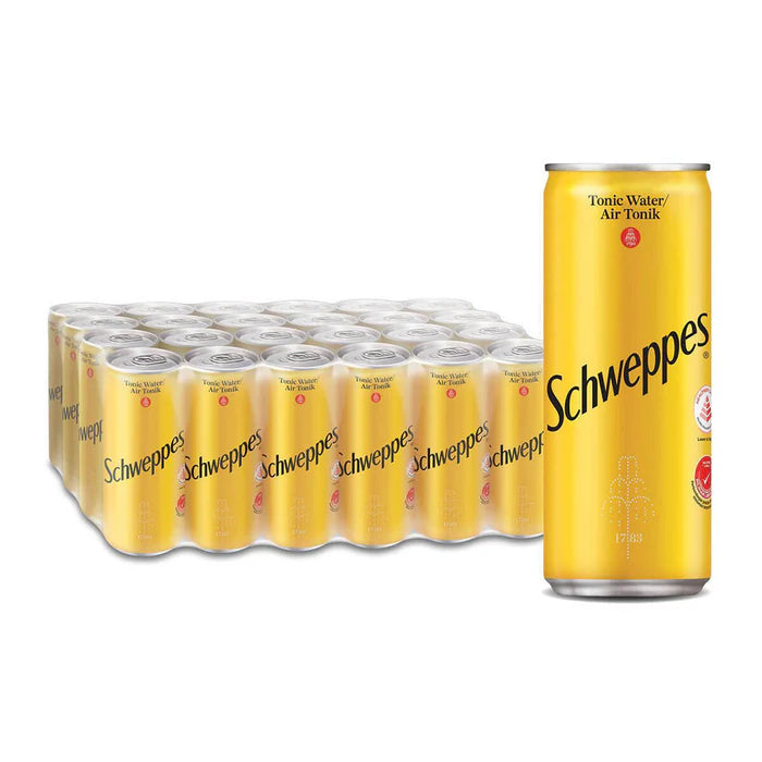 Schweppes Tonic Water Carbonated Soft Drink Cans - (24x300ml)