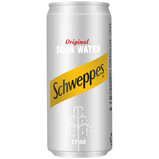 Schweppes Soda Water Carbonated Soft Drink Cans - (24x300ml)