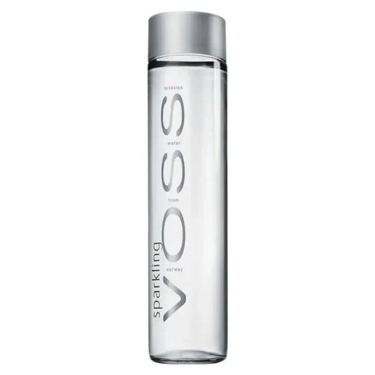 Voss Natural Sparkling Water Glass Bottles - (24x375ml)