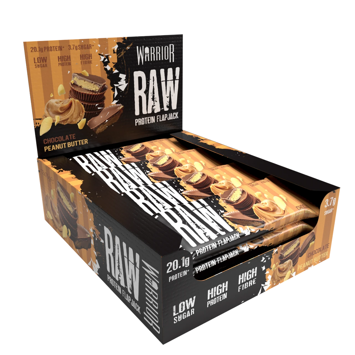 Warrior Raw Protein Flapjack Chocolate Peanut Butter - (12x75g)