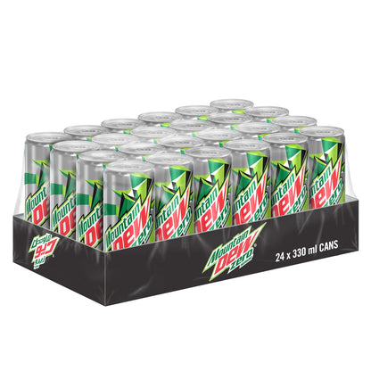 Mountain Dew Zero Carbonated Soft Drink Cans - (24x330ml)