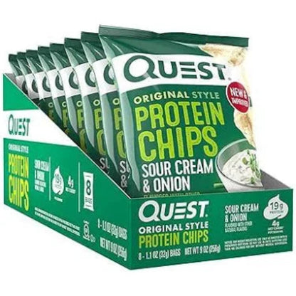 Quest Tortilla Style Protein Chips - Sour Cream & Onion (8x32g)