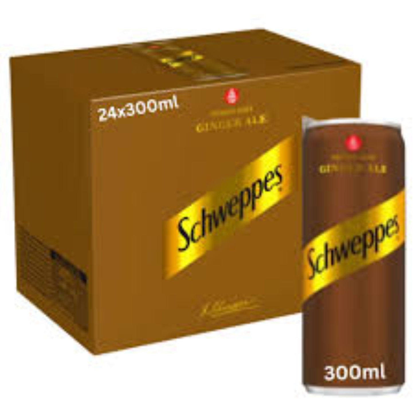 Schweppes GingerAle Carbonated Soft Drink Cans - (24x300ml)