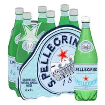 San Pellegrino Sparkling Natural Mineral Water Plastic Bottles - (6x1L)