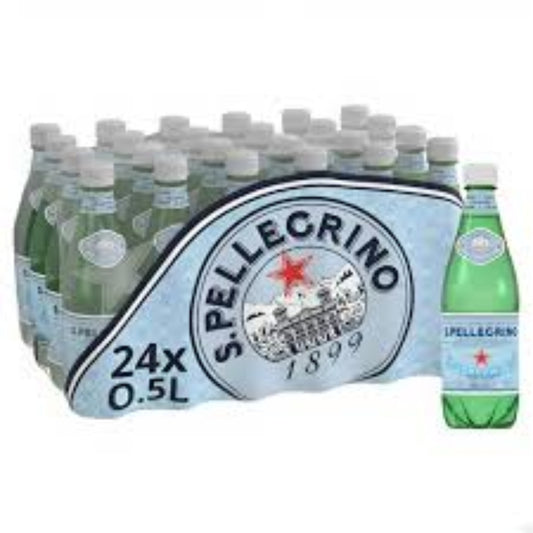 San Pellegrino Sparkling Natural Mineral Water Plastic Bottles - (24x500ml)