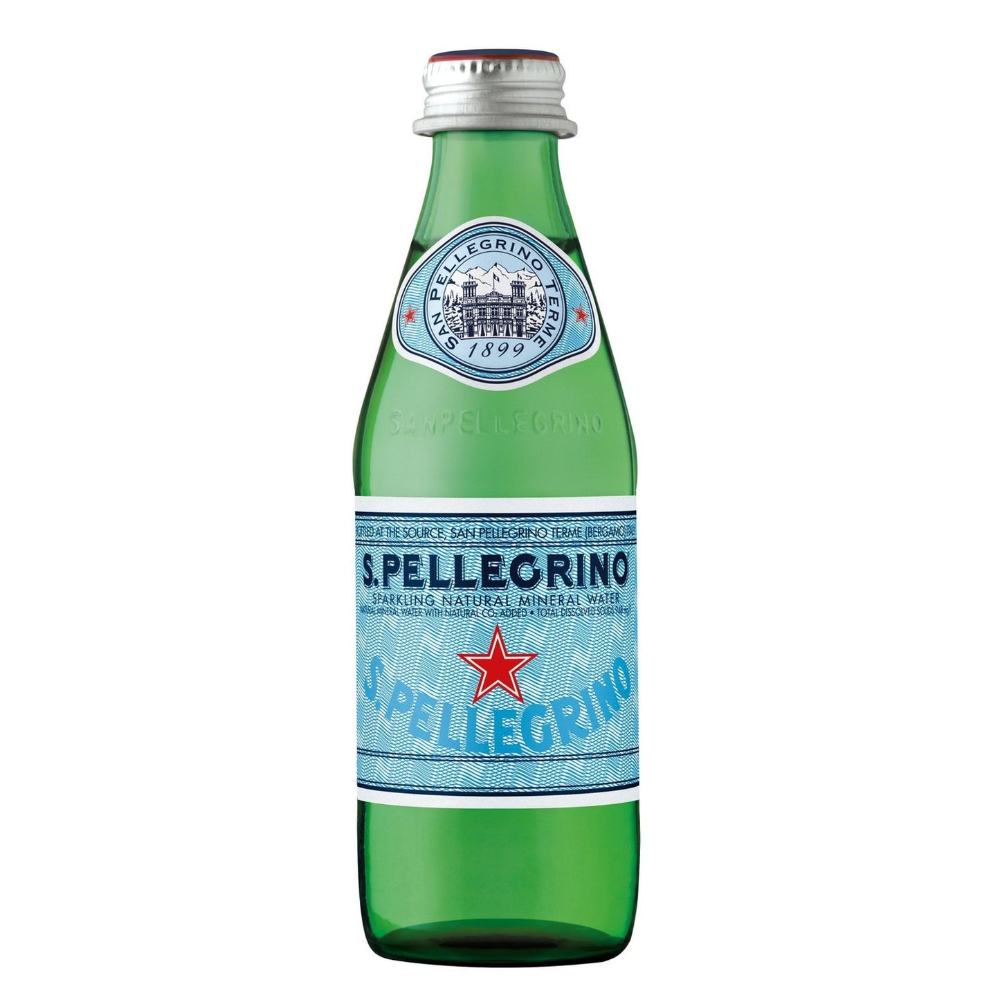 San Pellegrino Sparkling Natural Mineral Water Glass Bottles - (24x250ml)