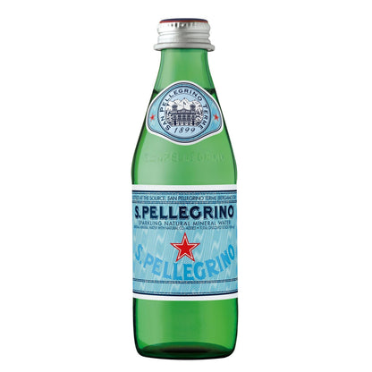 San Pellegrino Sparkling Natural Mineral Water Glass Bottles - (24x250ml)